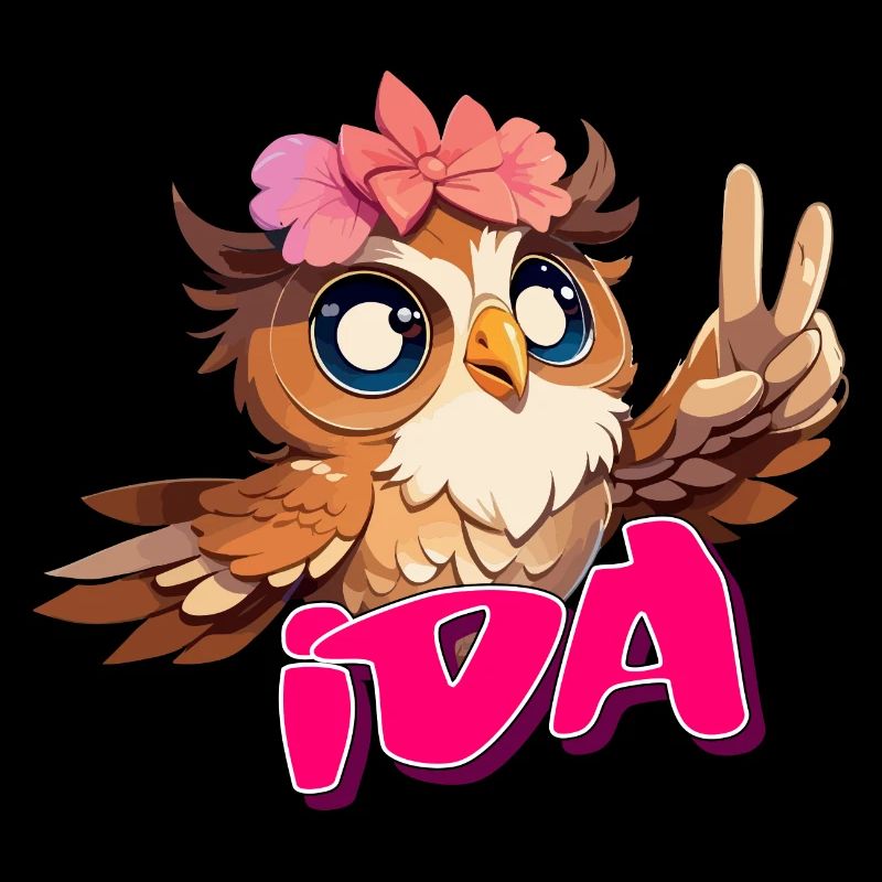 IDA - Schöner Mädchen Name mit süßer EULE