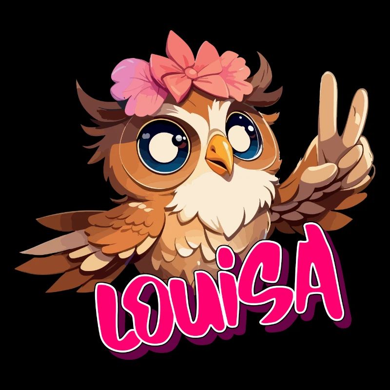 LOUISA - Schöner Mädchen Name mit süßer EULE