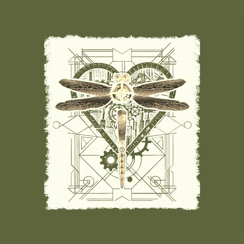 Steampunk Libelle Vintage Gears Goth Geschenkidee