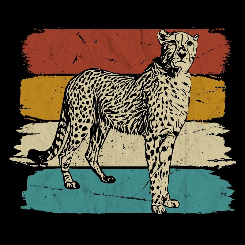 Cheetah wildlife retro