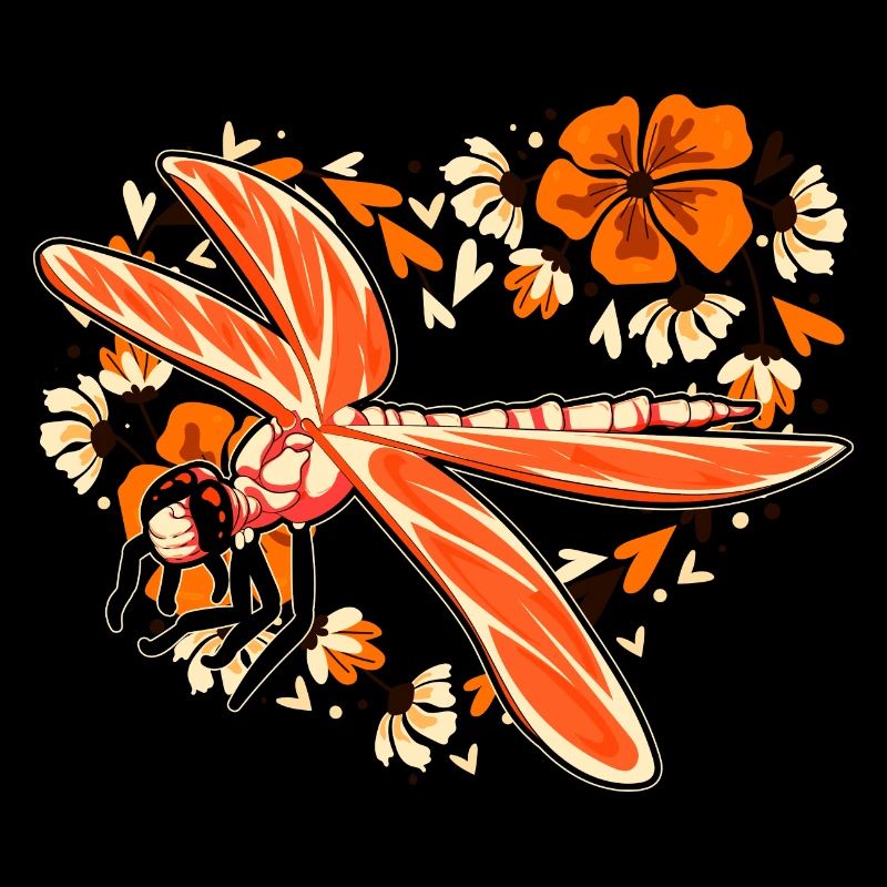 Fleurs Insecte Libellules Amoureux Cadeau Libellule