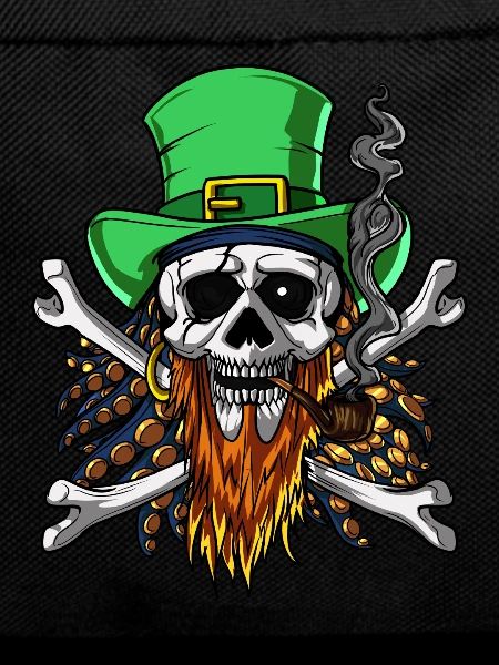 Pirate Skull Irish Leprechaun Crossbones