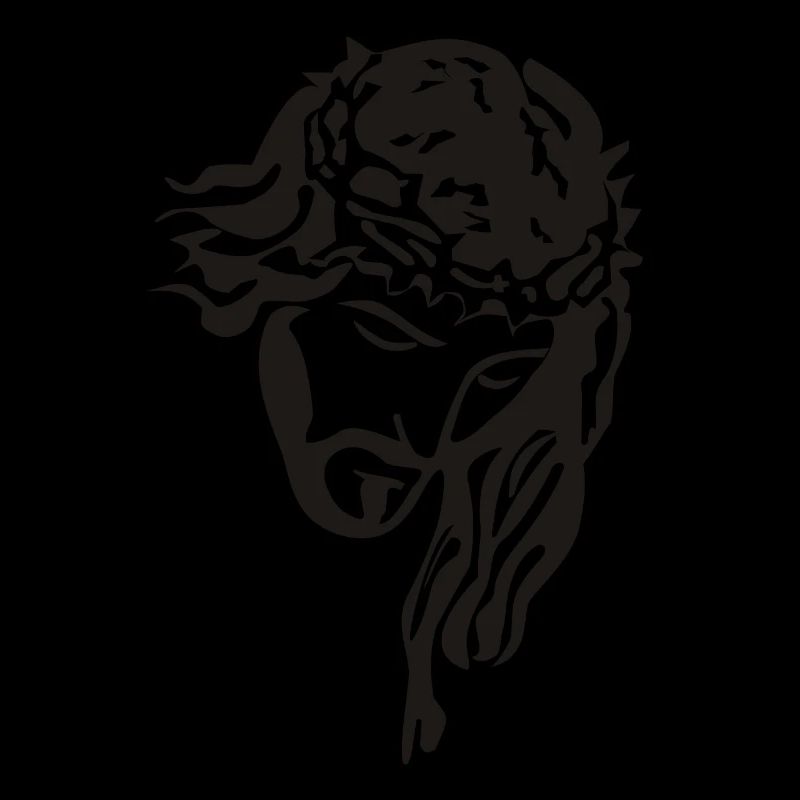 Jesus Christ with rosary silhouette brown