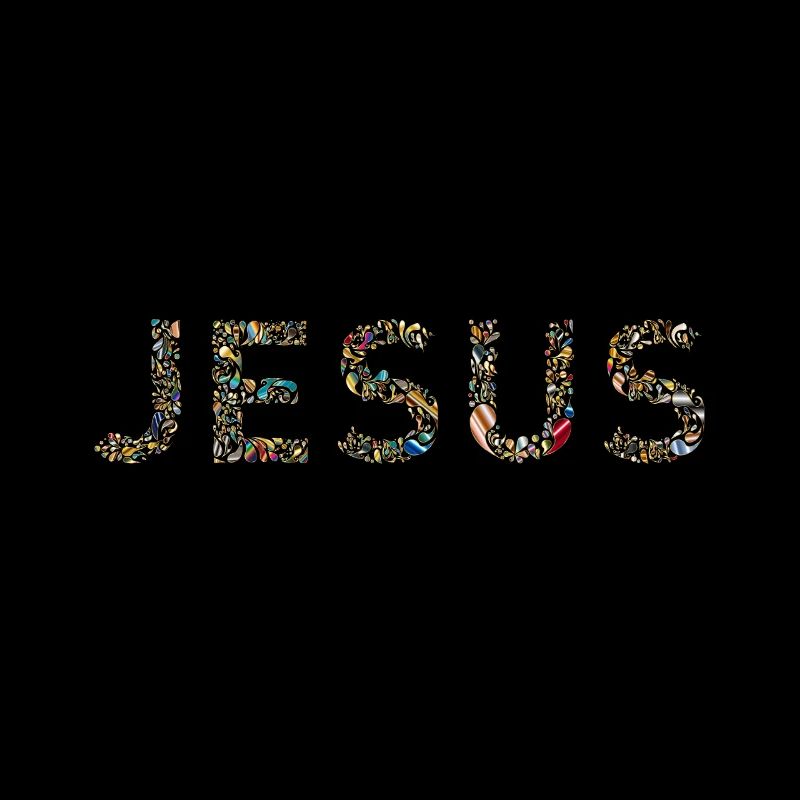 Écriture de goutte d'eau colorée de Jésus