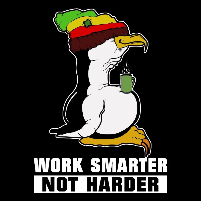 Linux Pinguin Kaffeepause Rasta Informatik PC Nerd