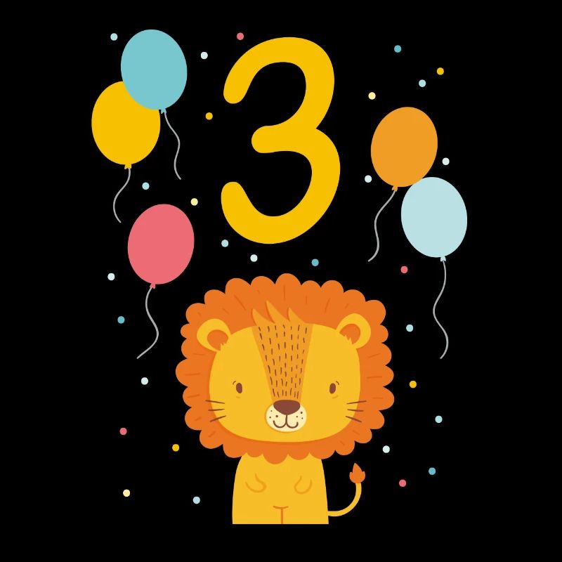 3. Geburtstag Geburtstagsshirt Löwe Dritter Geb