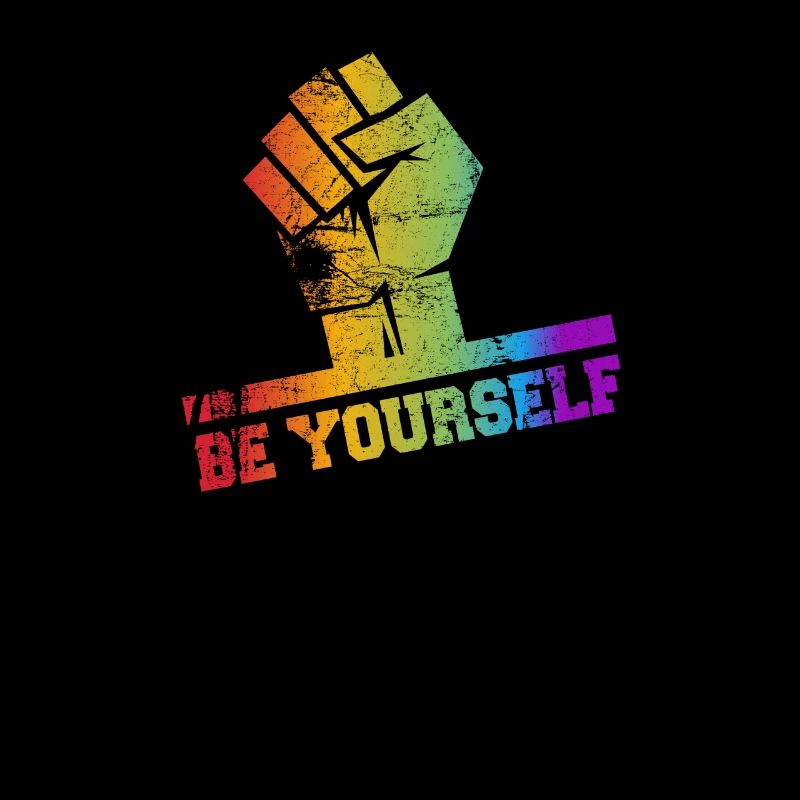 LGBTQ Faust mit Regenbogen Farben - Be yourself