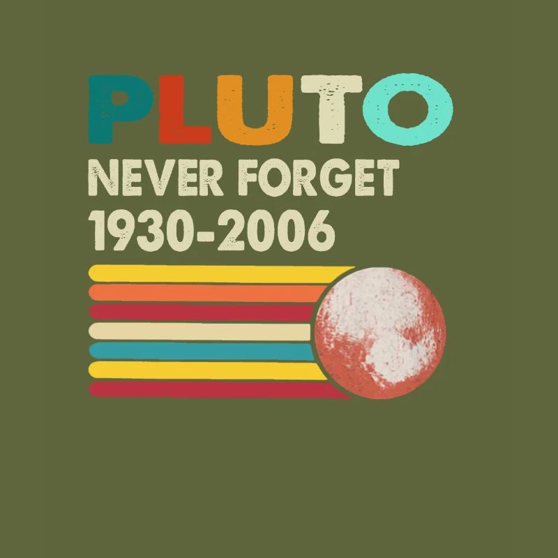 Never Forget Pluto Retro Style Funny Space Science