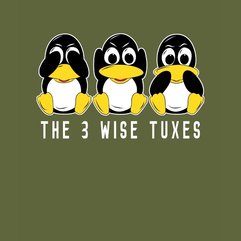 3 Linux Pinguine höre sehen sprechen Informatiker