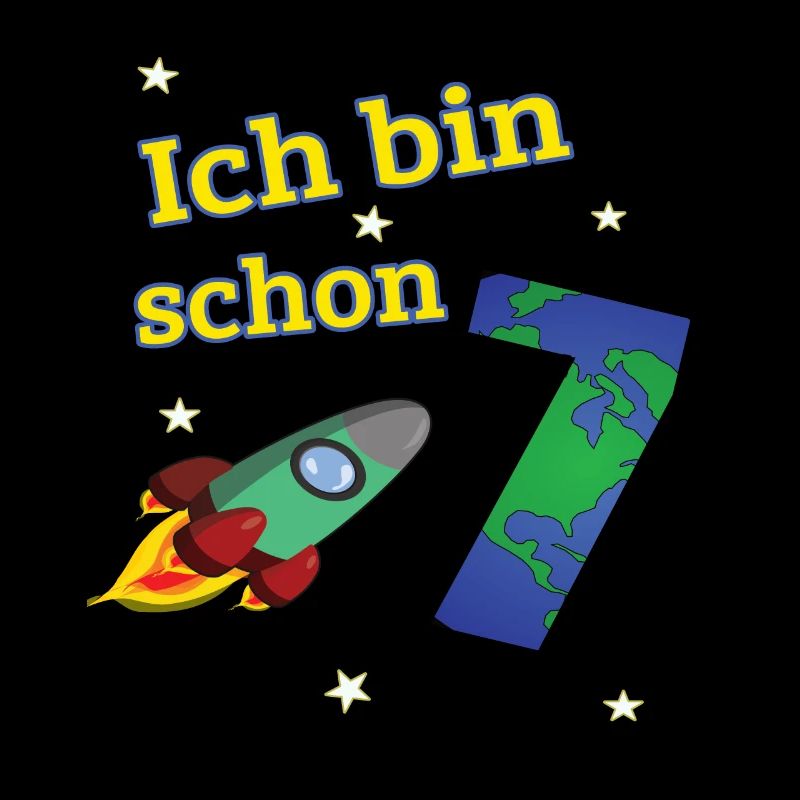 7 Jahre Geburtstag Weltall Erde Geschenk