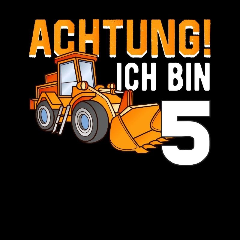 5. Geburtstag Achtung Ich Bin 5 Bagger Baustelle