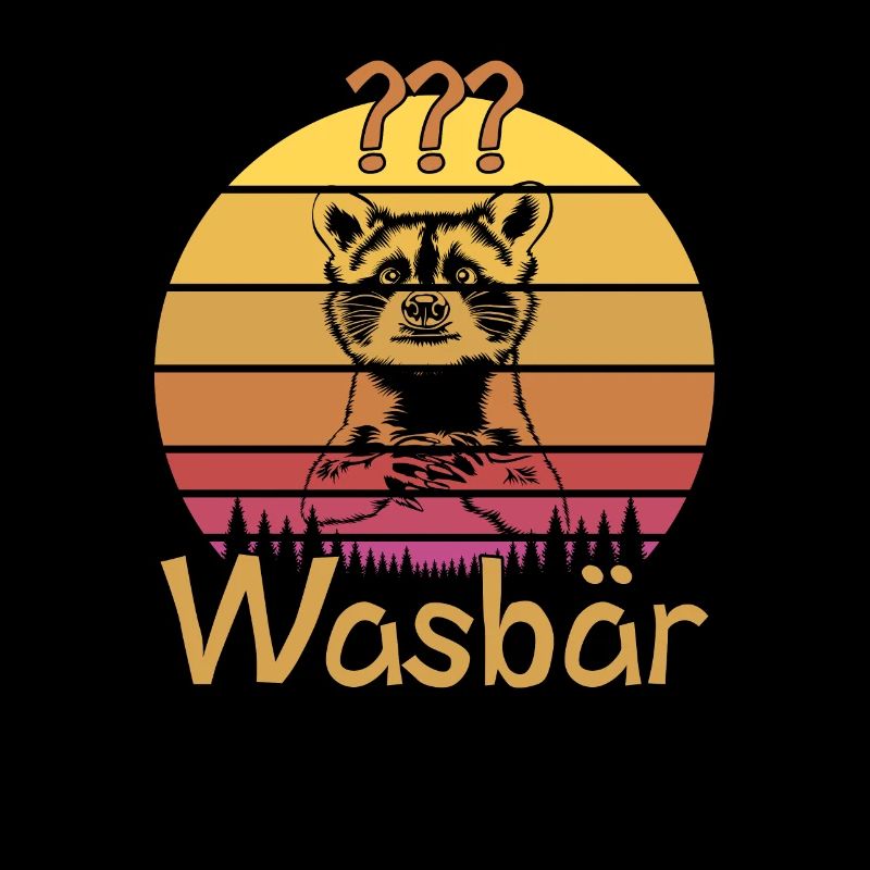 Waschbär ist konfus, irritiert, also ein Wasbär