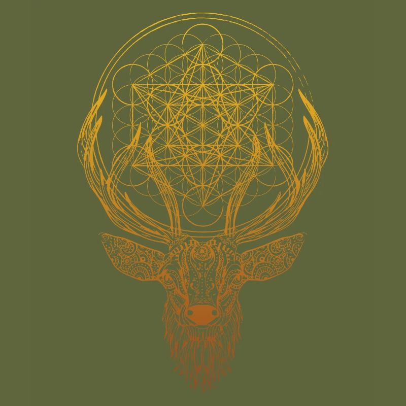 Ornate Deer Sacred Geometry Metatron