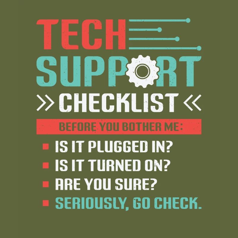 Funny Tech Support Checkliste Helpdesk