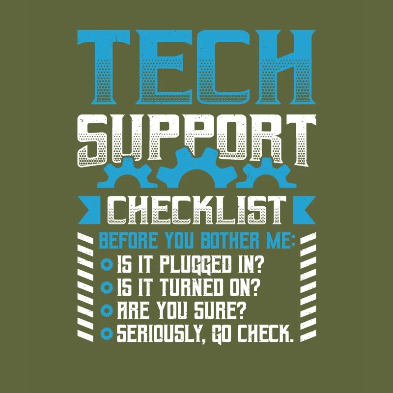 Funny Tech Support Checkliste Helpdesk