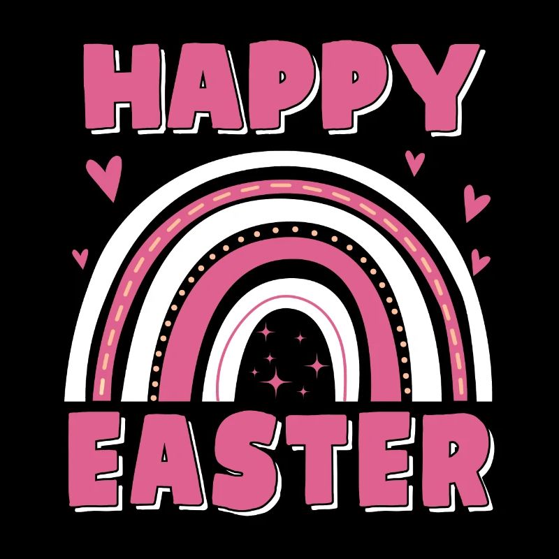 Cute Happy Easter Rainbow