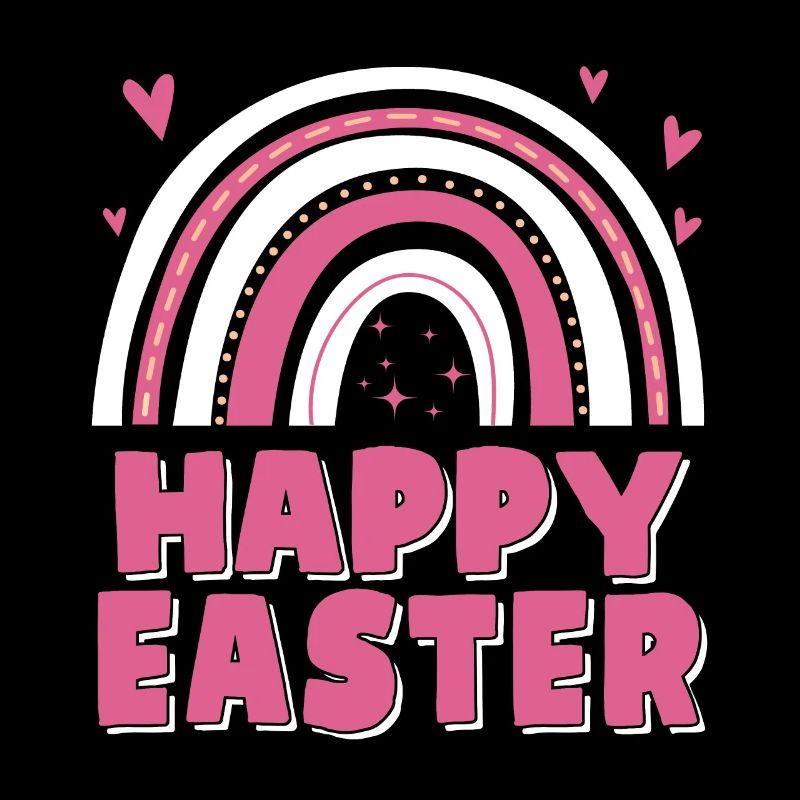 Happy Easter Women Cute Rainbow