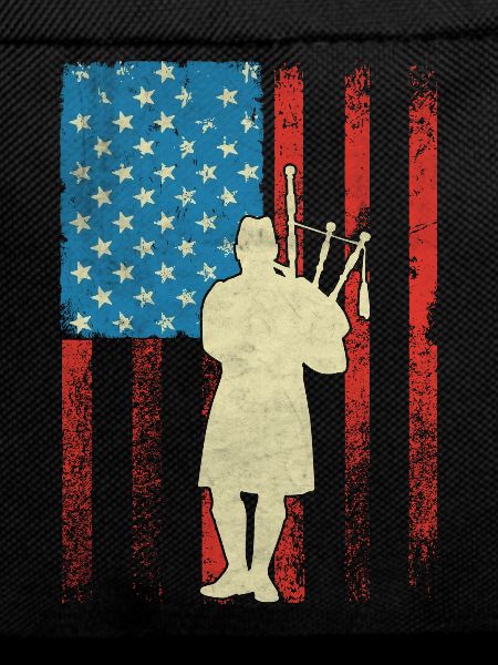Patriotic Bagpiper American Flagg