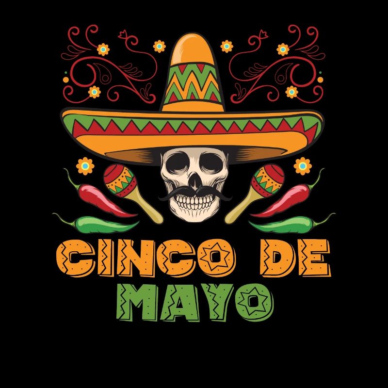 Crâne de Sombrero Mexicain Cinco De Mayo