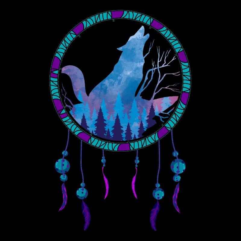 Howling Wolf Gift Indian Dream Catcher