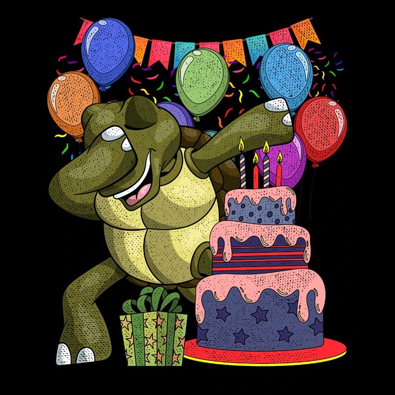 Birthday Animal Gift Dabbing Turtle