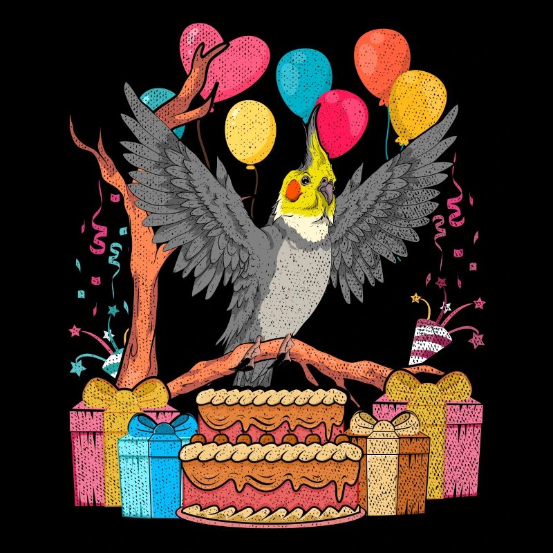 Vogel Geburtstag Geschenk Nymphensittich