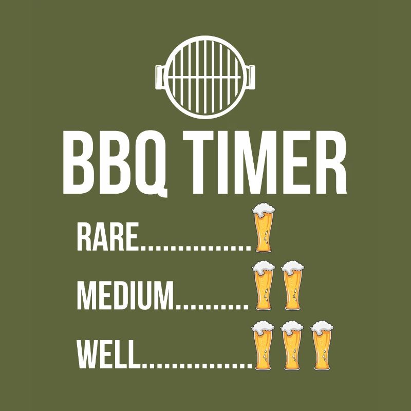 BBQ Timer Grill Beer Steak Fun Grilling
