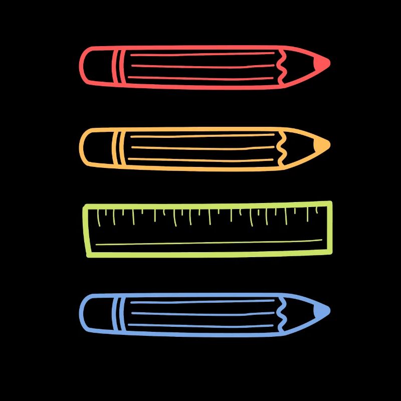 Crayons de papier et règle vintage