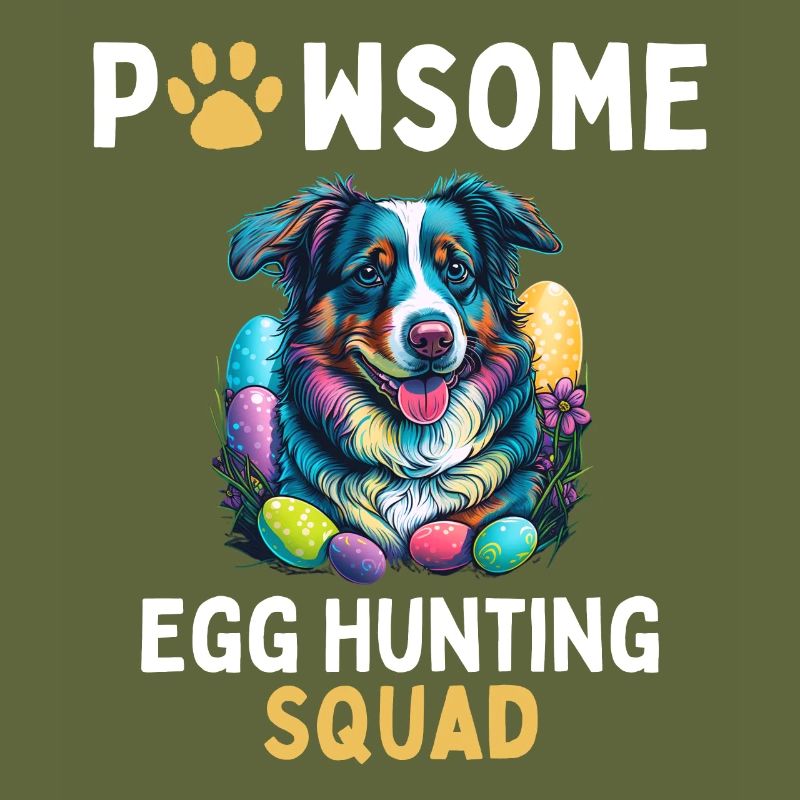 Australian Shepherd Easter Egg Hunting Squad Match