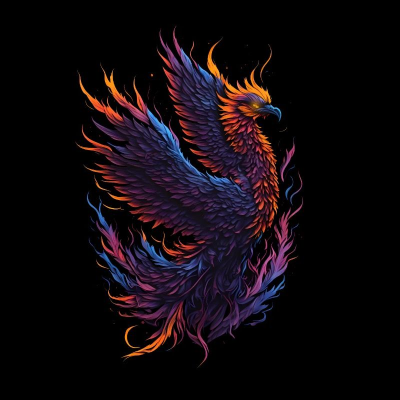 Mythischer Phönixvogel mit Flammen