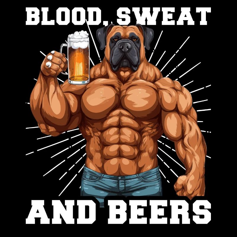 Bodybuilder Gym Bier Blood Sweat And Beer