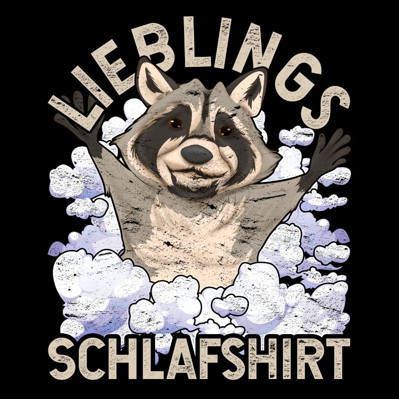 Nachteule Waschbär Geschenk Lieblings Schlafshirt