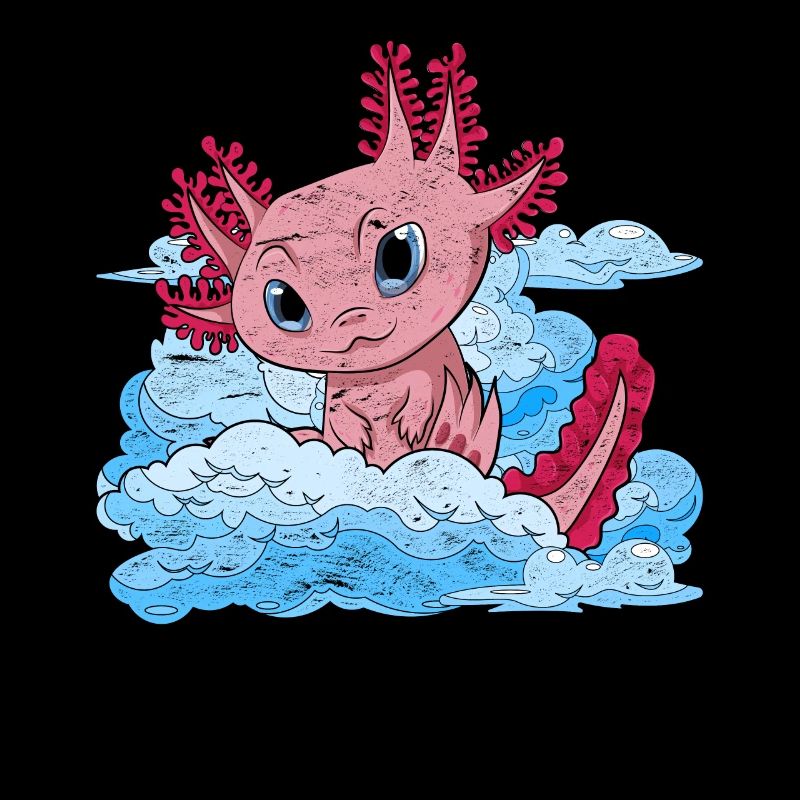 Salamander Tailed Amphibian Gift Clouds Axolotl