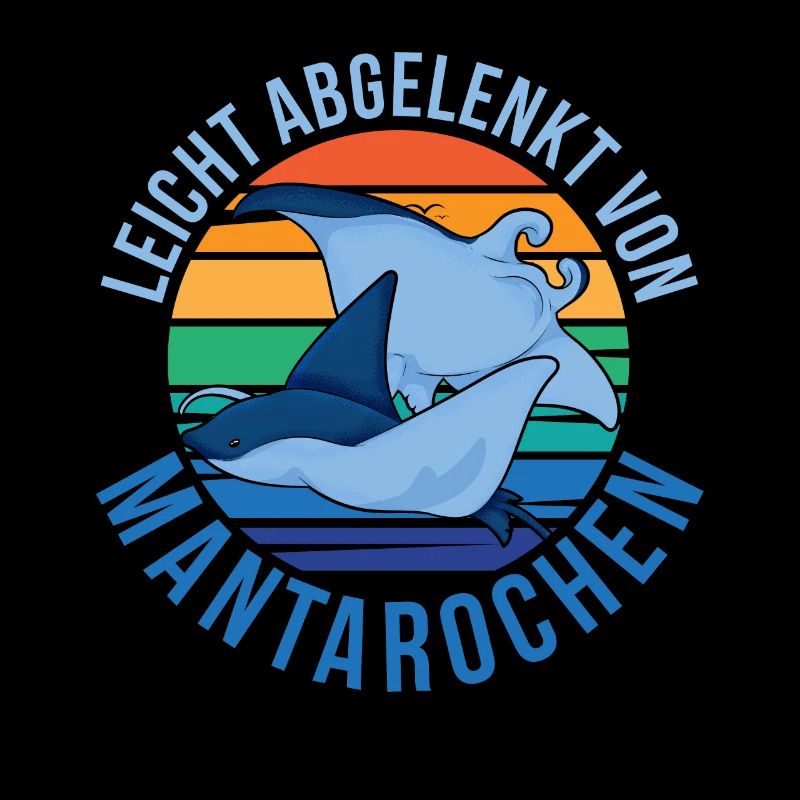 Ozean Tier Lustiges Geschenk Retro Mantarochen