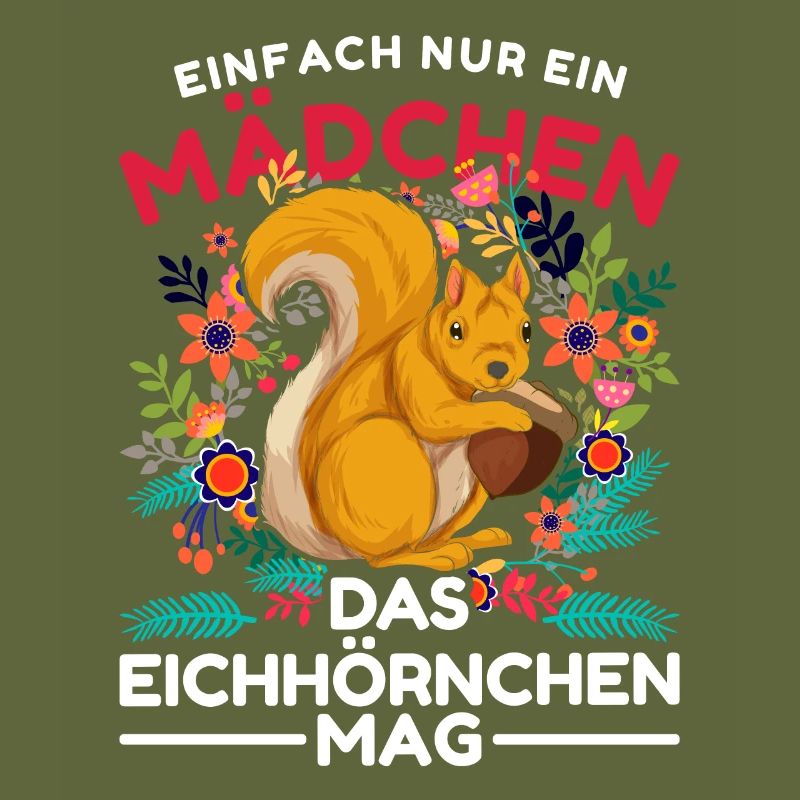 Waldbewohner Blumen Mädchen Geschenk Eichhörnchen