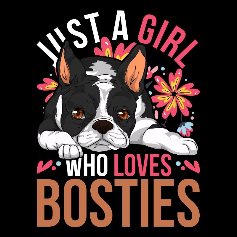 Blume Hunde Mädchen Bostie Geschenk Boston Terrier