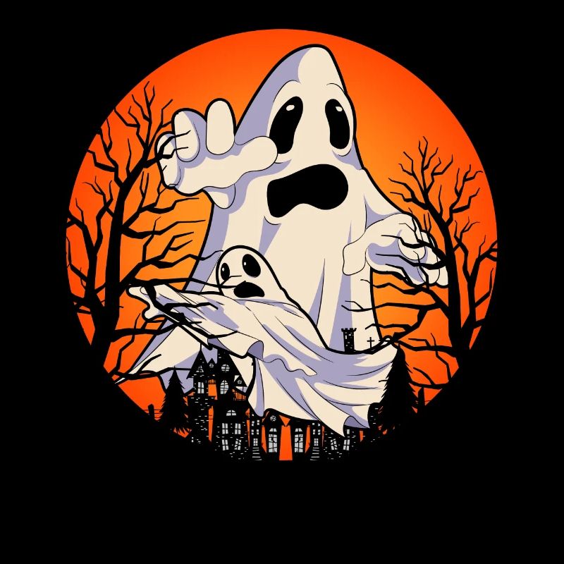 Ghost Full Moon Halloween Gift Ghost