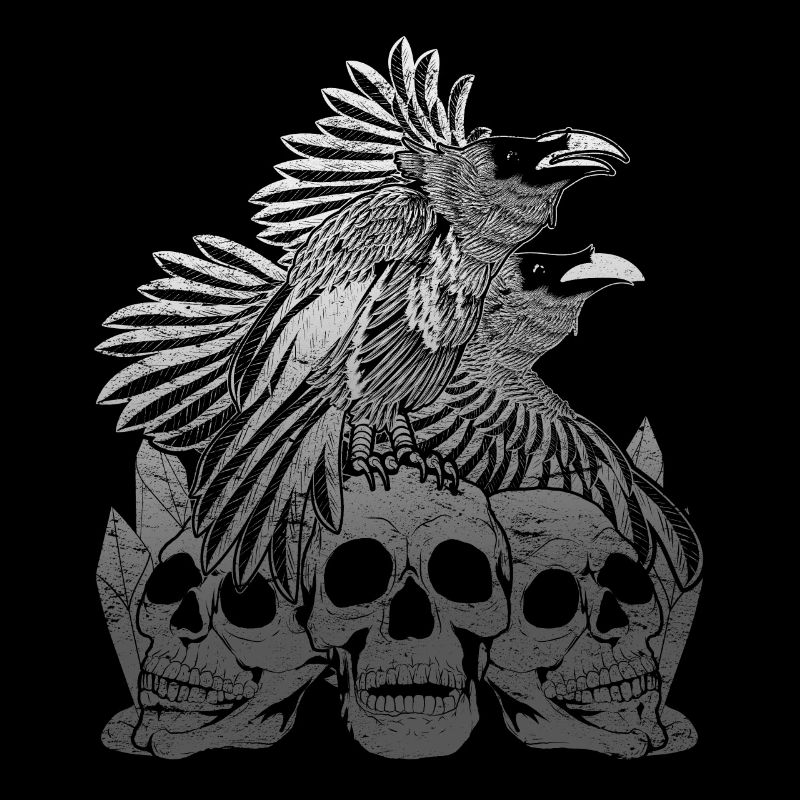 Crows Gift Black Bird Skulls Raven