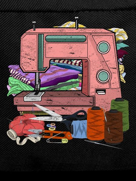 Retro sewing machine sewing