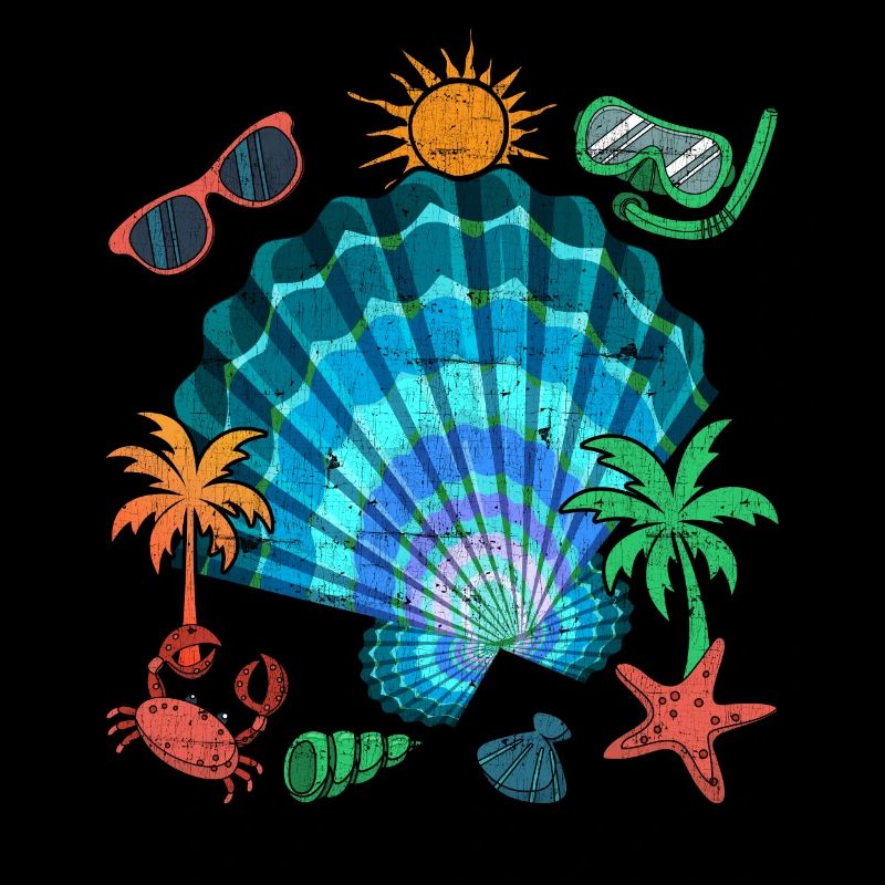 Beach Palm Tree Summer Holiday Gift Shell