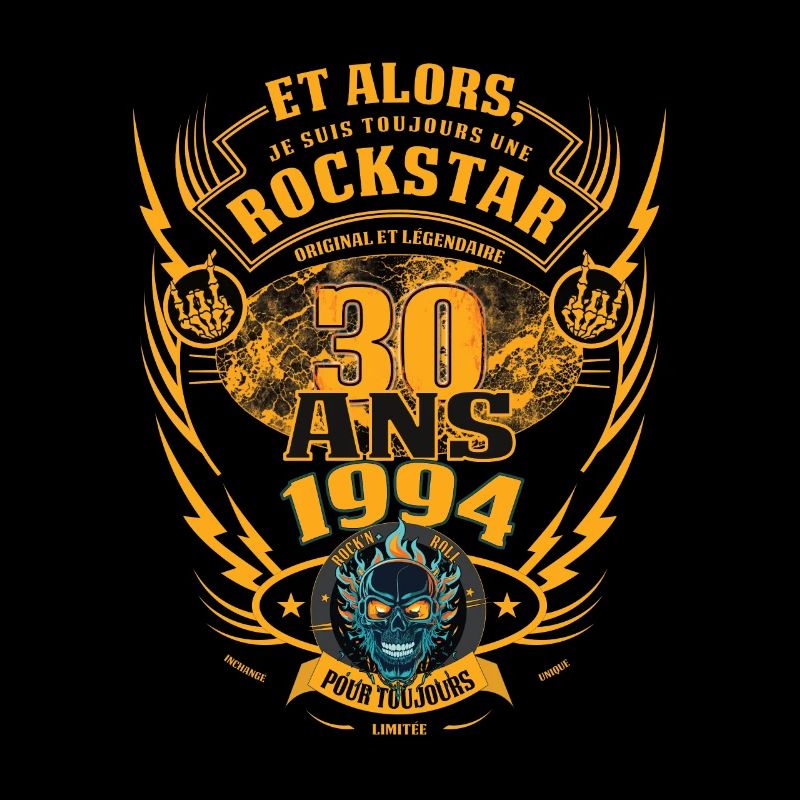 30th Birthday 1994 Rock and Roll Forever Gift