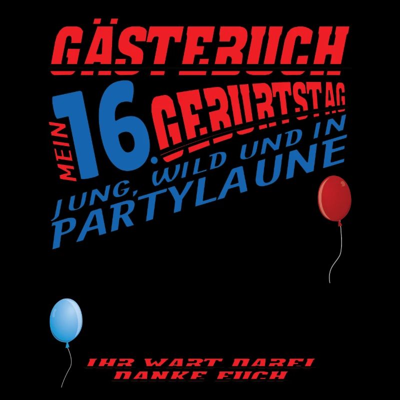 16. Geburtstag Mädchen & Junge Gästebuch