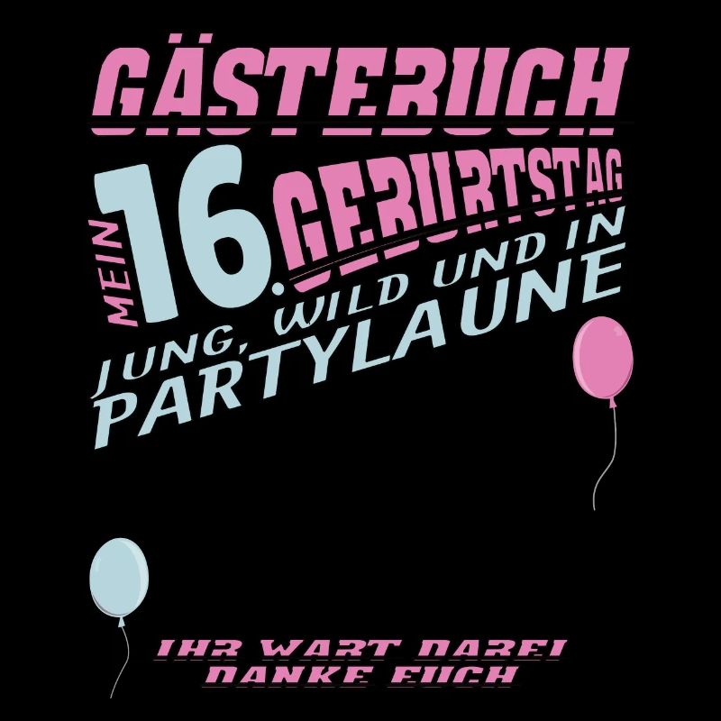 16. Geburtstag Mädchen & Junge Gästebuch