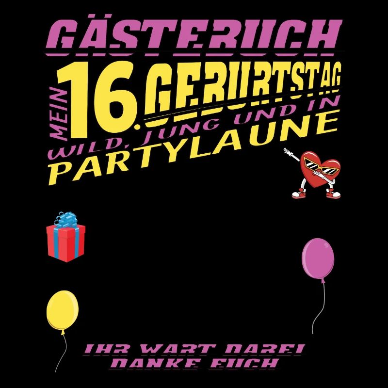 16. Geburtstag Mädchen & Junge Gästebuch