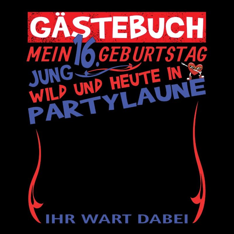 16. Geburtstag Mädchen & Junge Gästebuch