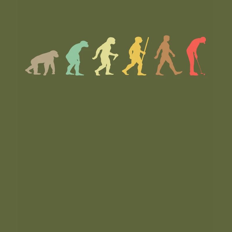 Golf Retro Golfer Evolution Funny Golfing