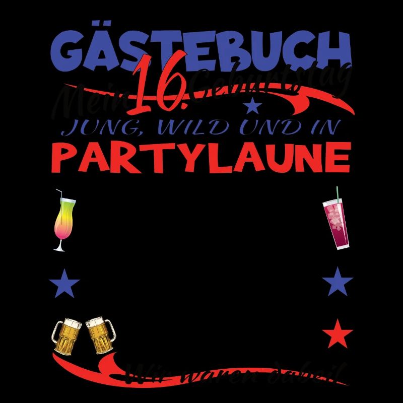 16. Geburtstag Mädchen & Junge Gästebuch