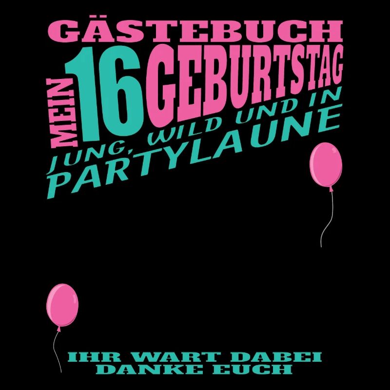 16. Geburtstag Mädchen & Junge Gästebuch
