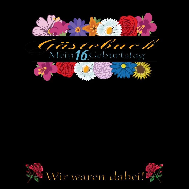 16. Geburtstag Mädchen & Junge Gästebuch