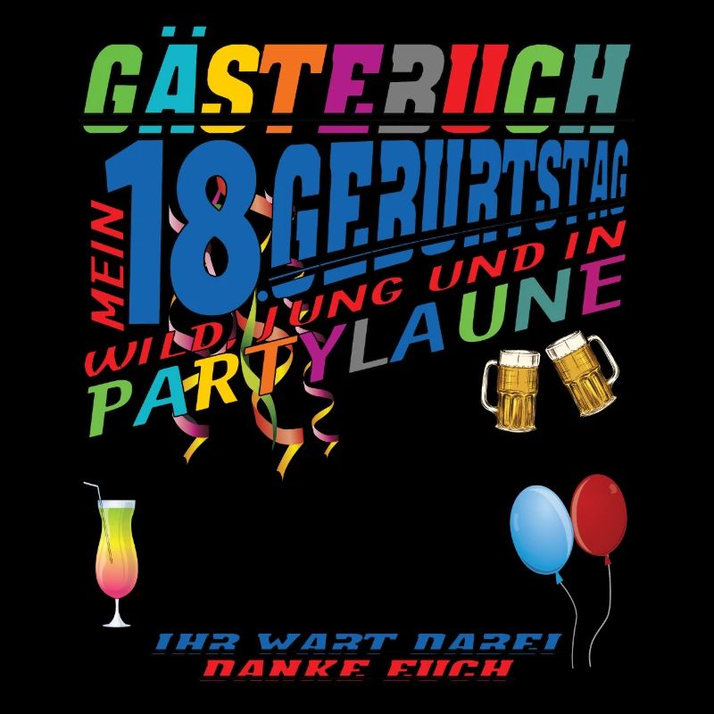 18. Geburtstag Mädchen & Junge Gästebuch